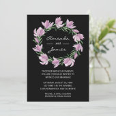 Magnolia Wreath Wedding Einladung (Stehend Vorderseite)