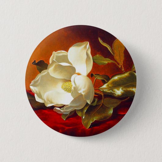 Magnolia zu Red Velvet Martin Johnson Heade Button (Vorderseite)