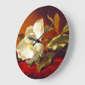 Magnolia zu Red Velvet Martin Johnson Heade Große Wanduhr (Winkel)