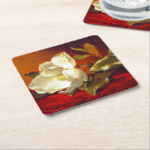 Magnolia zu Red Velvet Martin Johnson Heade Rechteckiger Pappuntersetzer (angewinkelt)