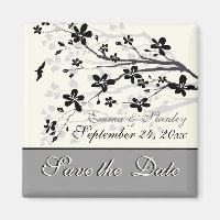 Magnolia Zweig schwarz graue Hochzeit Speichern Si