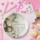 Magnolias and Lights Elegant Floral Wedding Pappteller (Party)