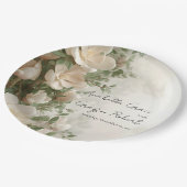 Magnolias and Lights Elegant Floral Wedding Pappteller (Schrägansicht)