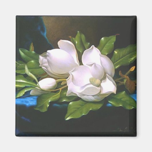 Magnolias auf Blue Velvet - Magnet (Vorne)