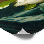Magnolias auf Light Blue Velvet Tuch von M J Heade Poster (Ecke)