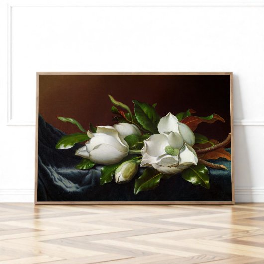 Magnolias auf Light Blue von Martin Johnson Heade Poster