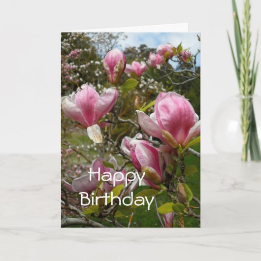Magnolias Birthday Card Karte (Vorderseite)