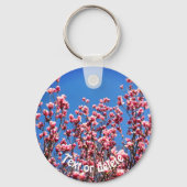 Magnolias Blue Sky Blume Personalisiert Schlüsselanhänger (Rückseite)
