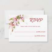 Magnolias Blume Rustikale Hochzeitskarte RSVP Karte (Vorderseite)