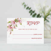 Magnolias Blume Rustikale Hochzeitskarte RSVP Karte (Stehend Vorderseite)
