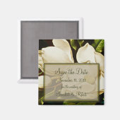 Magnolias Hochzeit Speichern Sie das Date Magnet (Vorderseite/Rückseite)