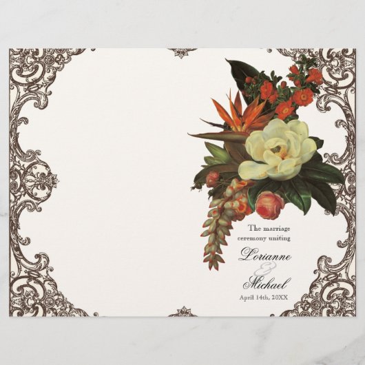 Magnolias n Bird of Paradise - Hochzeitsprogramm (Vorderseite)