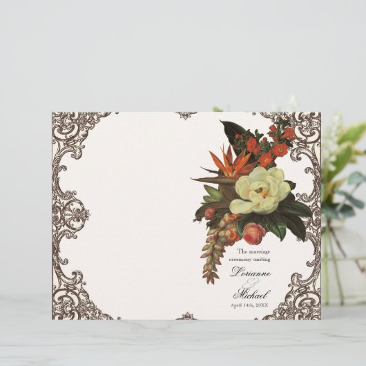 Magnolias n Bird of Paradise - Hochzeitsprogramm (Stehend Vorderseite)