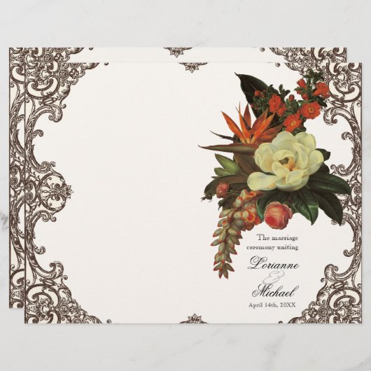 Magnolias n Bird of Paradise - Hochzeitsprogramm (Vorne/Hinten)