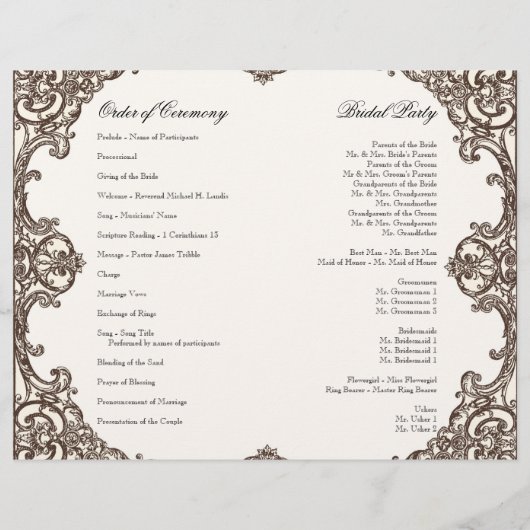 Magnolias n Bird of Paradise - Hochzeitsprogramm (Rückseite)