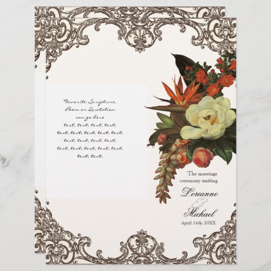 Magnolias n Bird of Paradise - Hochzeitsprogramm (Vorne/Hinten)