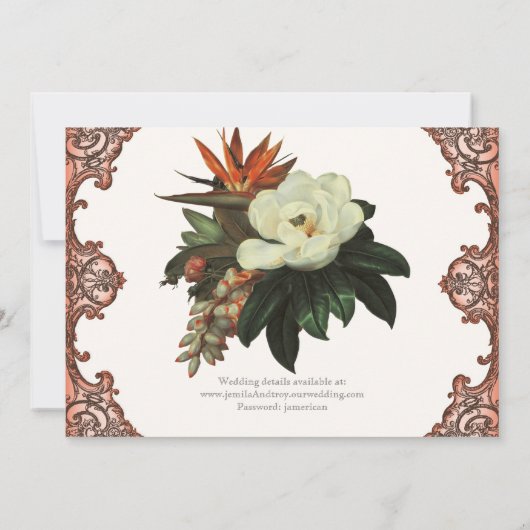 Magnolias n Bird of Paradise - Save the Date Custo (Rückseite)