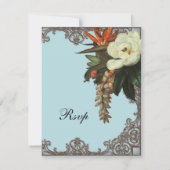 Magnolias n Bird of Paradise - UAWG Response Card RSVP Karte (Rückseite)