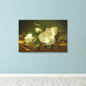 Magnolias on Gold Velvet Cloth by MJ Heade Leinwanddruck (Insitu (Holzboden))