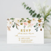 Magnolias-Rose Hochzeitsreise mit dem Wasser RSVP Karte (Stehend Vorderseite)