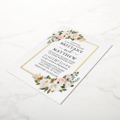 Magnolias Roses Wedding Gold Folieneinladung (Gedreht)