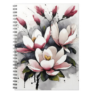 Magnolie - Aquarellblumen Notizblock