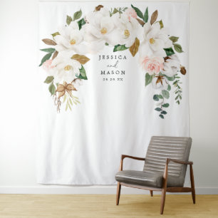 Magnolie Baumwollrückwand Fotobox Wandteppich