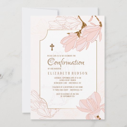 Magnolie blüht Einladung (Vorderseite)