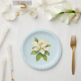 Magnolie-Blume Benutzerdefinierte Hochzeit Blaue S Pappteller