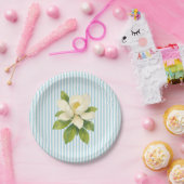 Magnolie-Blume Benutzerdefinierte Hochzeit Blaue S Pappteller (Party)