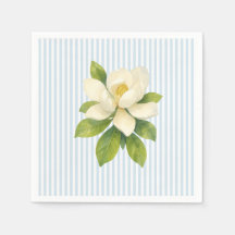 Magnolie-Blumen-Hochzeit Blau gestreift