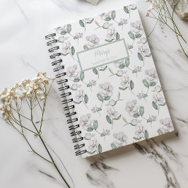 Magnolie Blumen Personalisiertes Tagebuch Notizbuc Notizblock