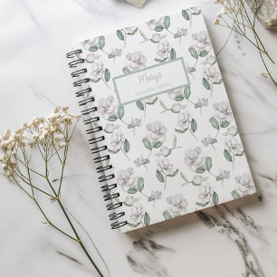 Magnolie Blumen Personalisiertes Tagebuch Notizbuc Notizblock