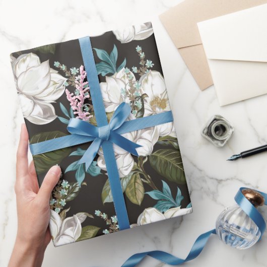 Magnolie Blumenmuster Geschenkpapier (Schenken)