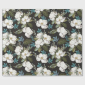 Magnolie Blumenmuster Geschenkpapier (Flach)