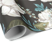 Magnolie Blumenmuster Geschenkpapier (Rolleneckpunkt)