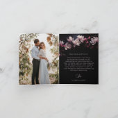 Magnolie Dark Romantic | Hochzeitsfoto Danke (Innenseite)
