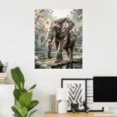 Magnolie Elefant Royal Mist Poster (Heimbüro)