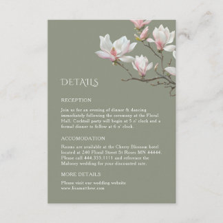 Magnolie-Feinart-Hochzeitseinschlusskarte Begleitkarte
