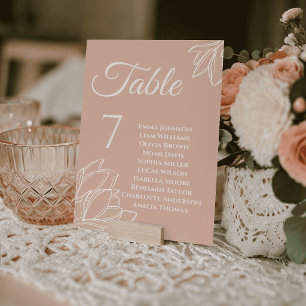 Magnolie Florale Hochzeit Tischkarten Sitzordnung Tischnummer
