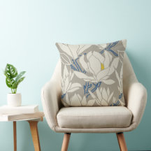 Magnolie-Grafik in grauem Muster