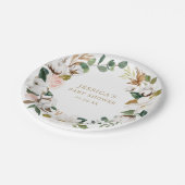 Magnolie Grüne Papierplatten Pappteller (Schrägansicht)