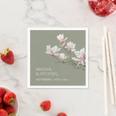 Magnolie Hochzeit in feiner Kunst Serviette (Beispiel)