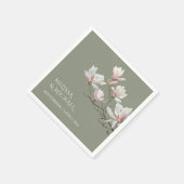Magnolie Hochzeit in feiner Kunst Serviette (Ecke)