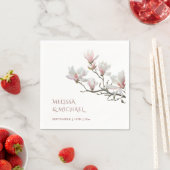 Magnolie Hochzeit in feiner Kunst  Serviette (Beispiel)