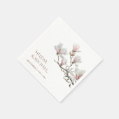 Magnolie Hochzeit in feiner Kunst  Serviette (Ecke)