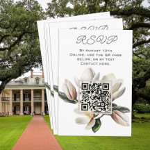 Magnolie Hochzeit RSVP Online QR-Code