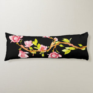 Magnolie Kissen Schwarz