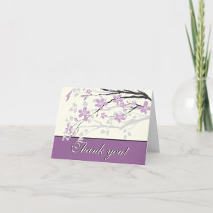 Magnolie lila Blumen Hochzeit Danke Karte