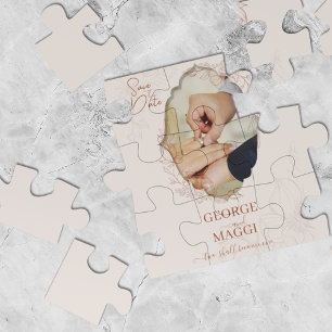 Magnolie Line Art Verziert Puzzle